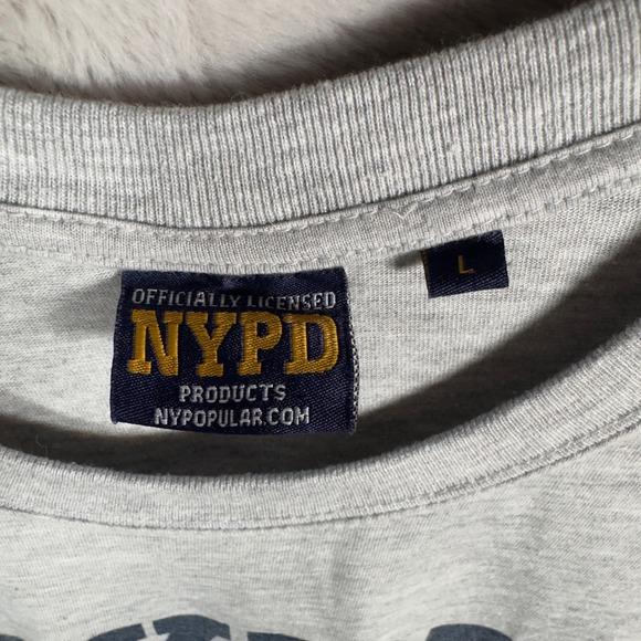 NYPD New York City Police Department Gray Shirt Officially Licensed L - Picture 2 of 5